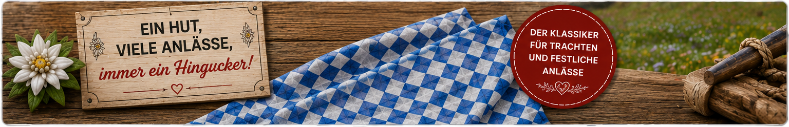 Grauer Tirolerhut als traditionelles Accessoire f&uuml;r Damen und Herren
